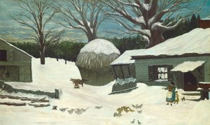 New England Farm v zimě, 1850 nebo později. od Unbekannt