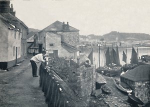Newlyn - Pohled na vesnici a přístav, 1895 od Unbekannt