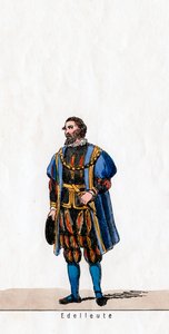Šlechtic, návrh kostýmů pro Shakespearovu hru, Jindřich VIII., 19. století od Unbekannt