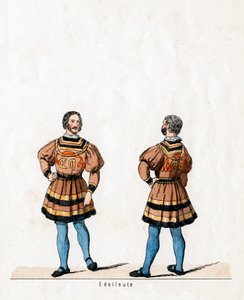 Šlechtic, návrh kostýmů pro Shakespearovu hru, Jindřich VIII., 19. století od Unbekannt
