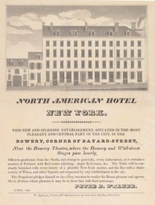 North American Hotel, New York, duben 1832. od Unbekannt