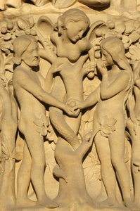 Socha katedrály Notre Dame de Paris: Adam a Eva, Paříž, Francie od Unbekannt