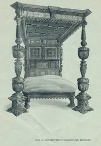 Dubová postel na Cumnor Place, Berkshire, 1915 od Unbekannt