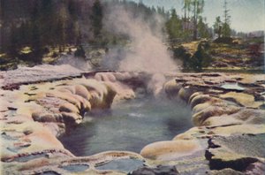 Podlouhlý gejzír, Yellowstonský park, 1916 od Unbekannt