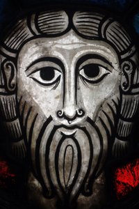 Muzeum Oeuvre Notre-Dame. Románská vitráž Hlava Krista z Wissembourgu (11. nebo 12. století). od Unbekannt