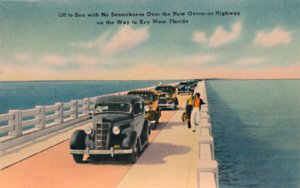 Vydejte se na moře bez mořské nemoci, New Overseas Highway to Key West, Florida, c1940 od Unbekannt
