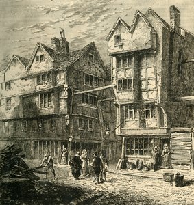 Staré domy dříve stojící v Butchers Row, asi 1800, 1881. od Unbekannt