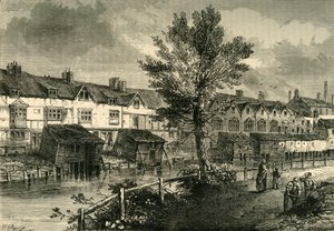 Staré domy v London Street, Dockhead, asi 1810, c1878. od Unbekannt