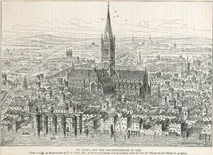 Stará katedrála svatého Pavla, City of London, 1540 c1883-c1885 od Unbekannt