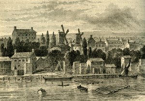 Staré větrné mlýny v Lambeth, asi 1750, c1878. od Unbekannt