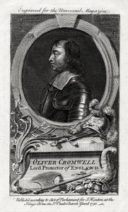 Oliver Cromwell, lord protektor Anglie, 1750 od Unbekannt