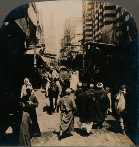 Na El Choir, úzké ulici v arabské bazarové čtvrti v Káhiře, Egypt, 1903 od Unbekannt