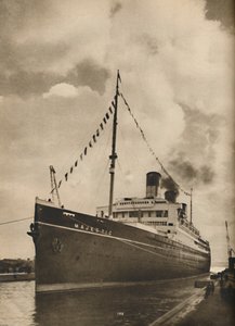 Jedna z největších lodí na vodě, Majestic ve vlastnictví Cunard White Star Line, 1936 od Unbekannt
