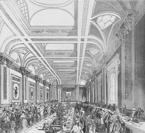 Otevření třetí královské burzy, 1844. Banket v předplatitelské místnosti, 1928 od Unbekannt