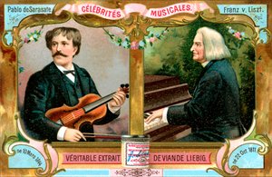 Pablo de Sarasate a Franz Liszt, c1900 od Unbekannt