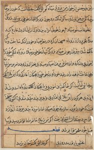 Stránka z Příběhů papouška Tuti-nama: textová stránka, c. 1560. od Unbekannt