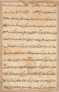 Stránka z Příběhů papouška Tuti-nama: textová stránka, c. 1560. od Unbekannt