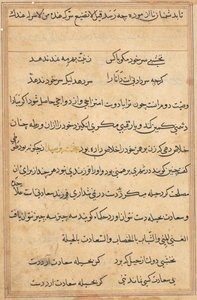 Stránka z Příběhů papouška Tuti-nama: textová stránka, c. 1560. od Unbekannt