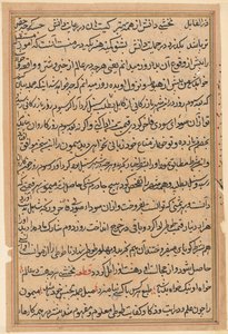 Stránka z Příběhů papouška Tuti-nama: textová stránka, c. 1560. od Unbekannt