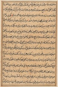 Stránka z Příběhů papouška Tuti-nama: textová stránka, c. 1560. od Unbekannt