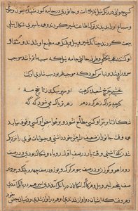 Stránka z Příběhů papouška Tuti-nama: textová stránka, c. 1560. od Unbekannt