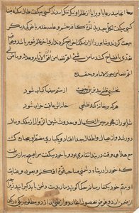 Stránka z Příběhů papouška Tuti-nama: textová stránka, c. 1560. od Unbekannt