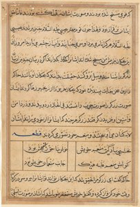 Stránka z Příběhů papouška Tuti-nama: textová stránka, c. 1560. od Unbekannt