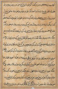 Stránka z Příběhů papouška Tuti-nama: textová stránka, c. 1560. od Unbekannt