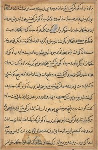Stránka z Příběhů papouška Tuti-nama: textová stránka, c. 1560. od Unbekannt