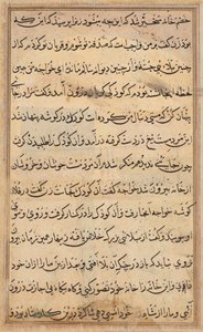 Stránka z Příběhů papouška Tuti-nama: textová stránka, c. 1560. od Unbekannt