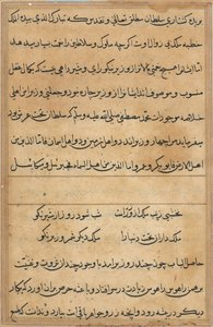 Stránka z Příběhů papouška Tuti-nama: textová stránka, c. 1560. od Unbekannt