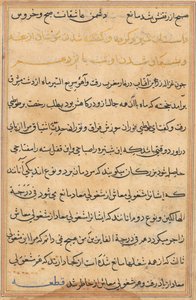 Stránka z Příběhů papouška Tuti-nama: textová stránka, c. 1560. od Unbekannt