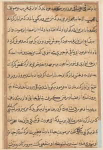 Stránka z Příběhů papouška Tuti-nama: textová stránka, c. 1560. od Unbekannt