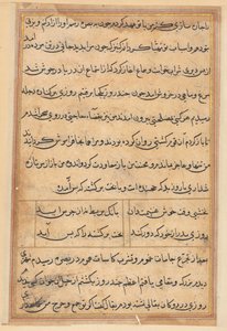 Stránka z Příběhů papouška Tuti-nama: textová stránka, c. 1560. od Unbekannt