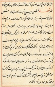 Stránka z Příběhů papouška Tuti-nama: textová stránka, c. 1560. od Unbekannt