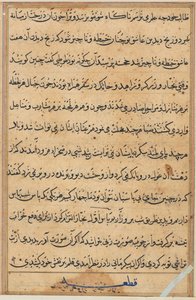 Stránka z Příběhů papouška Tuti-nama: textová stránka, c. 1560. od Unbekannt