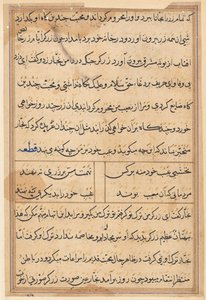 Stránka z Příběhů papouška Tuti-nama: textová stránka, c. 1560. od Unbekannt