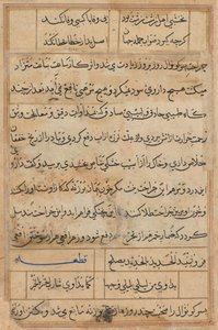 Stránka z Příběhů papouška Tuti-nama: textová stránka, c. 1560. od Unbekannt
