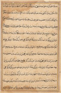 Stránka z Příběhů papouška Tuti-nama: textová stránka, c. 1560. od Unbekannt