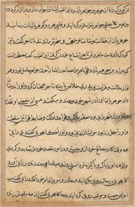Stránka z Příběhů papouška Tuti-nama: textová stránka, c. 1560. od Unbekannt