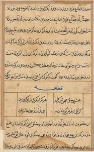 Stránka z Příběhů papouška Tuti-nama: textová stránka, c. 1560. od Unbekannt