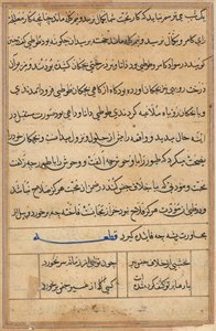 Stránka z Příběhů papouška Tuti-nama: textová stránka, c. 1560. od Unbekannt