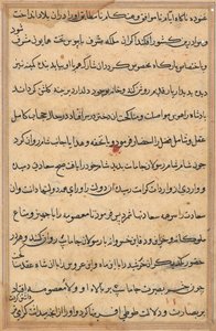 Stránka z Příběhů papouška Tuti-nama: textová stránka, c. 1560. od Unbekannt