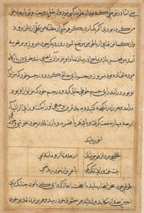Stránka z Příběhů papouška Tuti-nama: textová stránka, c. 1560. od Unbekannt