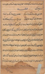 Stránka z Příběhů papouška Tuti-nama: textová stránka, c. 1560. od Unbekannt