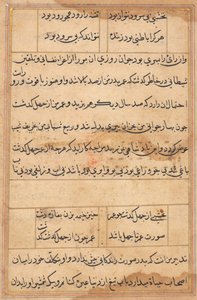 Stránka z Příběhů papouška Tuti-nama: textová stránka, c. 1560. od Unbekannt