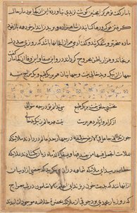 Stránka z Příběhů papouška Tuti-nama: textová stránka, c. 1560. od Unbekannt