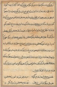 Stránka z Příběhů papouška Tuti-nama: textová stránka, c. 1560. od Unbekannt