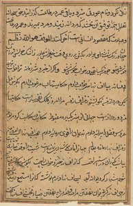 Stránka z Příběhů papouška Tuti-nama: textová stránka, c. 1560. od Unbekannt