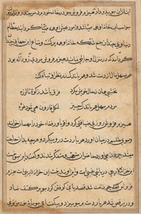 Stránka z Příběhů papouška Tuti-nama: textová stránka, c. 1560. od Unbekannt